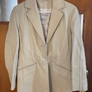Pamela McCoy Genuine Leather Jacket - Cream